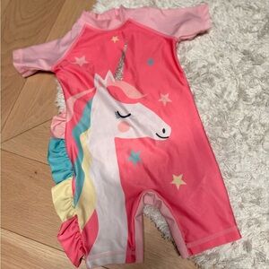 Pink Unicorn Kids One Piece Swimsuit